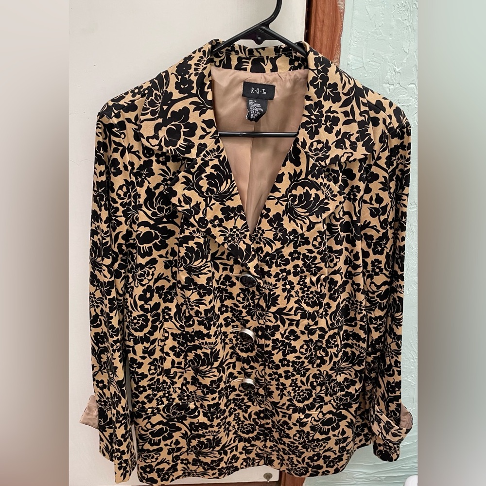 Black Floral Print Jacket